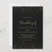 Het gouden Confetti kalligrafie script van Wedding Kaart (Voorkant)