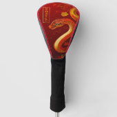 Het gouden en rode jaar van de slang golfheadcover (Voorkant)