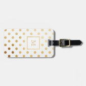 Het gouden en Witte Bagagelabel van de Stip (Voorkant horizontaal)