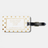 Het gouden en Witte Bagagelabel van de Stip (Achterkant horizontaal)