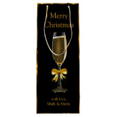 Het gouden en Zwarte Glas van Champagne Wijn Cadeautas (Achterkant)