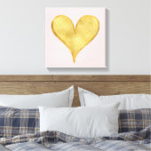 Het Gouden Hart van Glitzy Canvas Afdruk (Insitu (Slaapkamer))