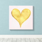 Het Gouden Hart van Glitzy Canvas Afdruk (Insitu (Houten vloer))