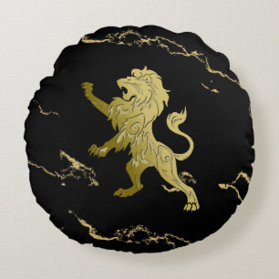 Het gouden Koninklijke Zwarte Marmer van de Leeuw Rond Kussen
