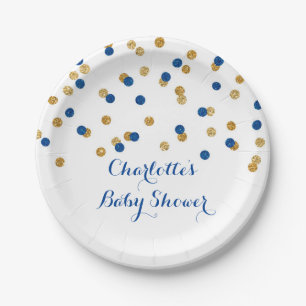 Het gouden Marineblauwe Bord van het Baby shower