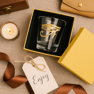 Het gouden oog van Horus Ancient Protection Design Shot Glas