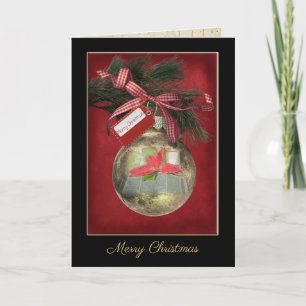 het gouden ornament van Kerstmis met Bijbel en Kaart