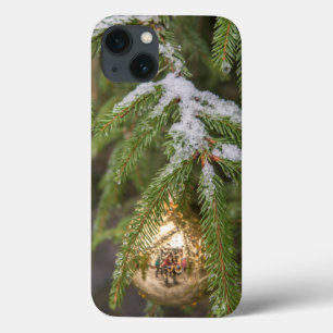 Het gouden Ornament van Kerstmis van het Glas op iPhone 13 Hoesje