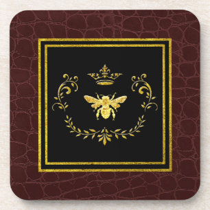 Het gouden Patroon van het Leer van de Kroon van Onderzetter