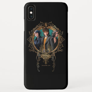 Het gouden Portret van het Art deco Newt, Tina, en iPhone XS Max Hoesje