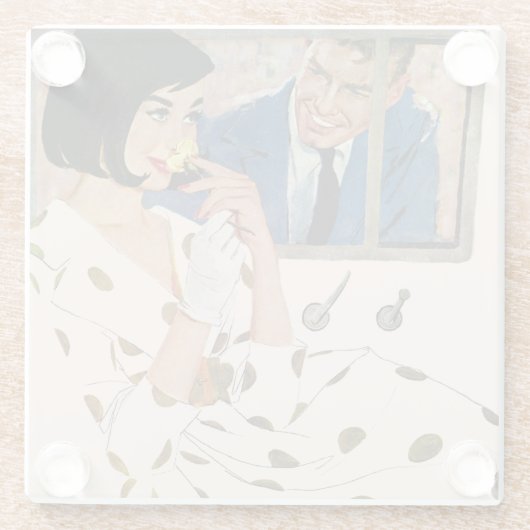 Het gouden Roos Glazen Onderzetter (Achterkant)