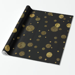 Het gouden Stip van de Confettien van Glam Bokeh Cadeaupapier