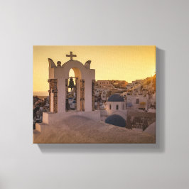 HET GOUDEN UUR VAN DE OIA CANVAS AFDRUK