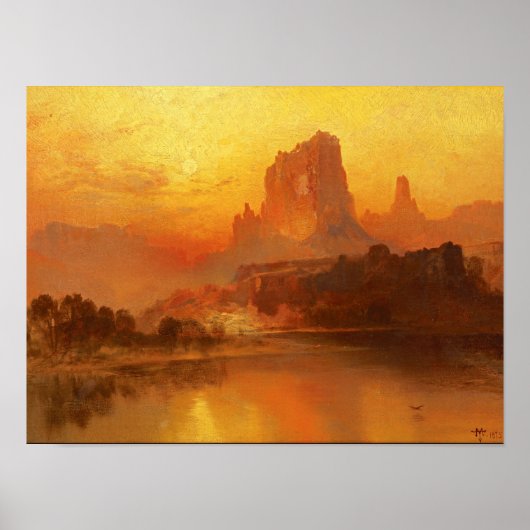 Het gouden uur van Thomas Moran Poster (Voorkant)