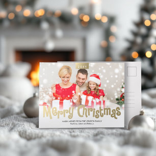 Het gouden Vrolijke Moderne Briefkaart van de Foto