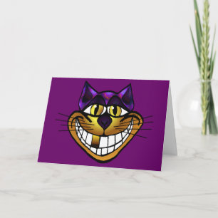 Het gouden Wenskaart van de Kat van Cheshire Kaart
