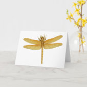 Het gouden Wenskaart van de Libel Kaart (Gele Bloem)
