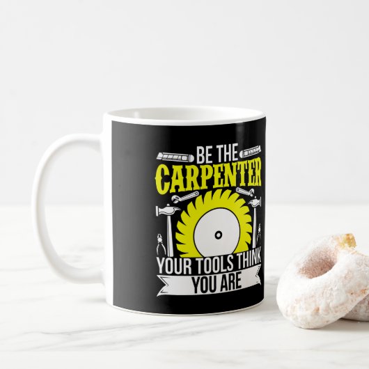 Het grappige bos is de timmerman. koffiemok (Met donut)