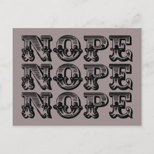 Het grappige briefkaart van de nope-kaart