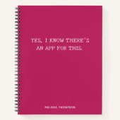 Het grappige Citaat is een app magenta Notitieboek (Voorkant)