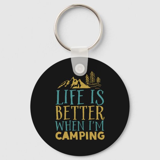 Het grappige citaat leven is beter als ik kamperen sleutelhanger (Voorkant)