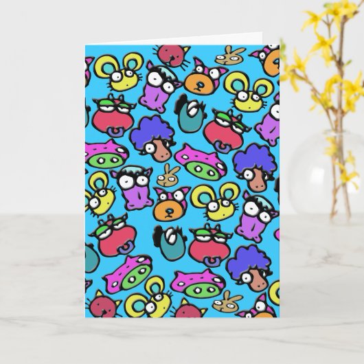 Het grappige dierlijke kind van de kaart (Gele Bloem)