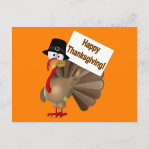 Het grappige gezegde "Happy Thanksgiving" van Turk Feestdagenkaart