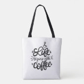Het grappige leven begint na de koffie-Canvas tas (Achterkant)