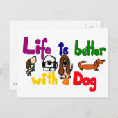 Het grappige leven is beter met een hond-kunst briefkaart (Voorkant / Achterkant)