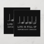 Het grappige leven zit vol belangrijke keuzes Golf Bedankkaart (Voorkant / Achterkant)