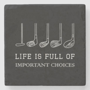 Het grappige leven zit vol belangrijke keuzes Golf Stenen Onderzetter