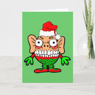 Het grappige monster van Kerstmis Feestdagen Kaart