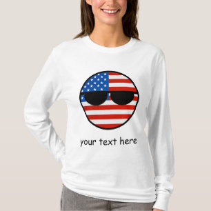 Het grappige Neigen Geeky de V.S. Countryball T-shirt