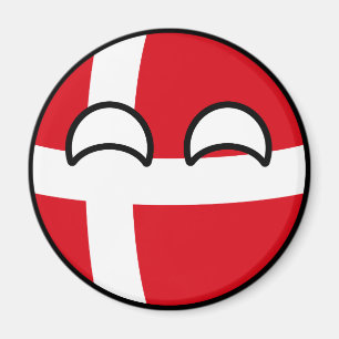Het grappige Neigen Geeky Denemarken Countryball Magneet