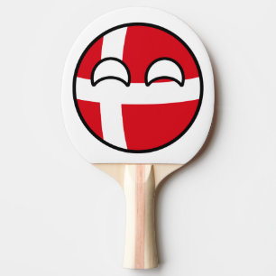 Het grappige Neigen Geeky Denemarken Countryball Tafeltennisbatje