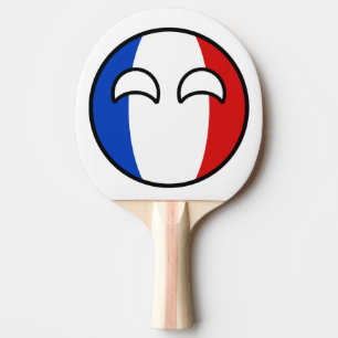 Het grappige Neigen Geeky Frankrijk Countryball Tafeltennisbatje