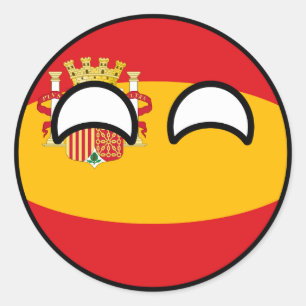 Het grappige Neigen Geeky Spanje Countryball Ronde Sticker