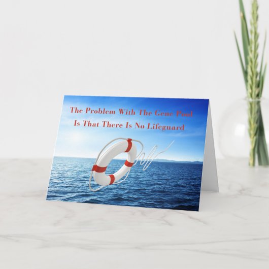 Het grappige Wenskaart van de Badmeester van de Kaart (Voorkant)