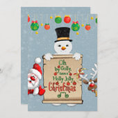 Het grappige wenskaart van Kerstmis van de Feestdagenkaart (Voorkant / Achterkant)