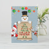 Het grappige wenskaart van Kerstmis van de Feestdagenkaart (Staand voorkant)