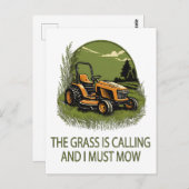  Het gras roept en ik moet grappig maaien Briefkaart (Voorkant / Achterkant)