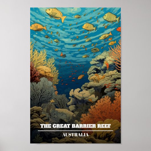Het Great Barrier Reef Reizen Poster (Voorkant)