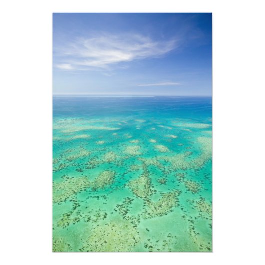 Het Great Barrier Reef, uitzicht van Groen vanuit  Foto Afdruk (Voorkant)