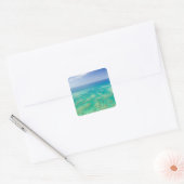 Het Great Barrier Reef, uitzicht van Groen vanuit Vierkante Sticker (Envelop)