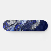 Het Great Hokusai Wave chrome koolstofvezel Decor Skateboard (Horizontaal)