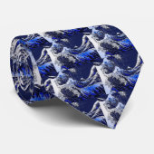 Het Great Hokusai Wave chrome koolstofvezel Decor Stropdas (Opgerold)