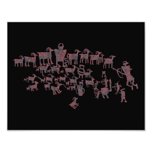 Het Great Hunt Petroglyph-paneel Foto Afdruk (Voorkant)