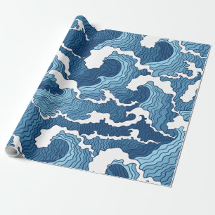 Het Great Wave Blue Pattern Cadeaupapier