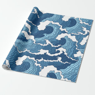 Het Great Wave Blue Pattern Cadeaupapier
