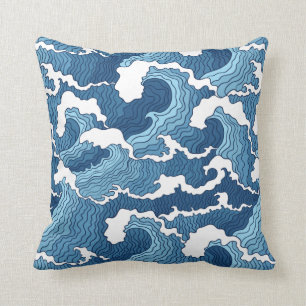 Het Great Wave Blue Pattern Kussen